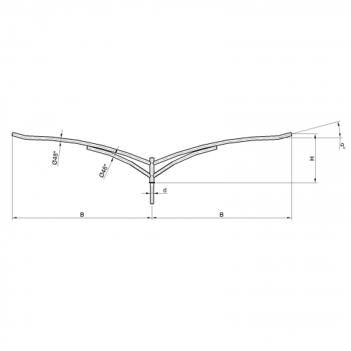 Консольный кронштейн двухрожковый К12-0,7-2,0-1-1